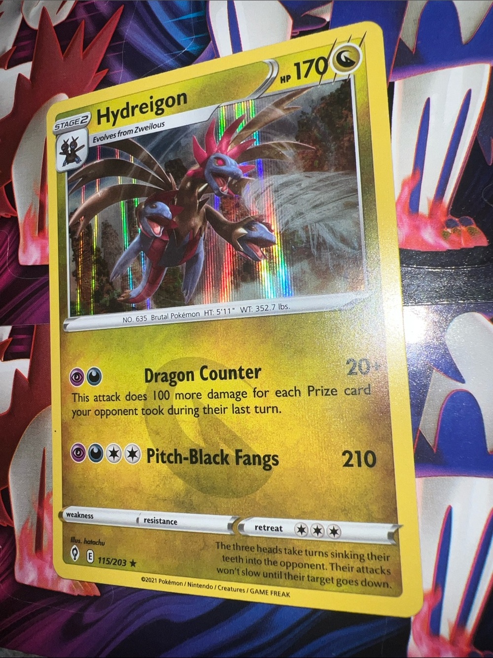 Pokemon Hydreigon Holo Card - Yellow Border